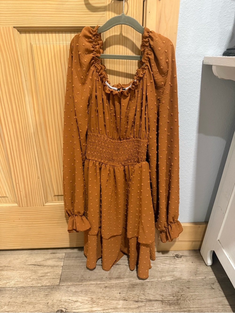 SHEIN Rust Orange Long Sleeve Dress (Worn Once!)